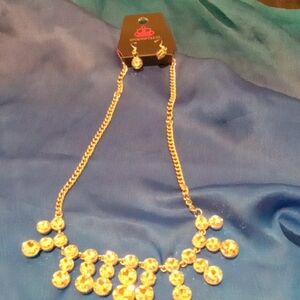 paparazzi Gold Sparkling Disc Fringe Necklace